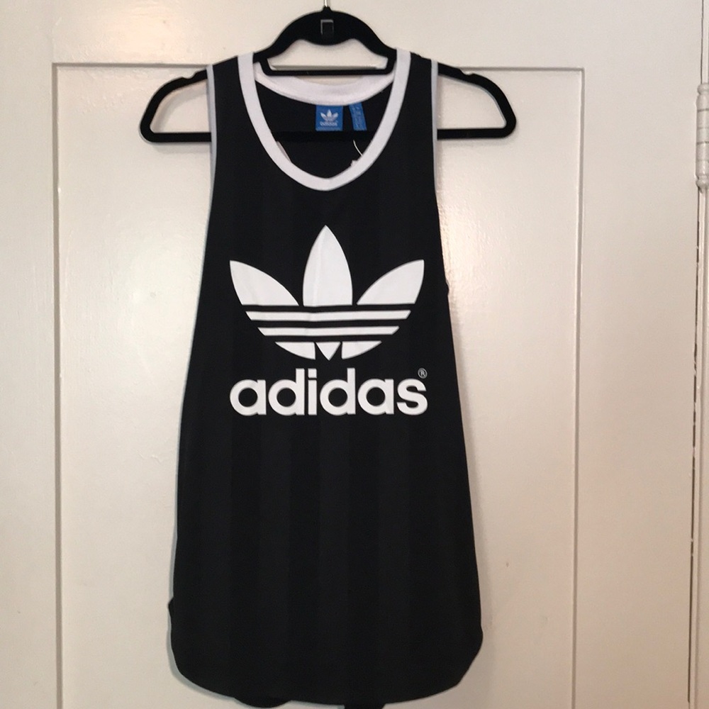 Adidas Black Striped Track Tank Top